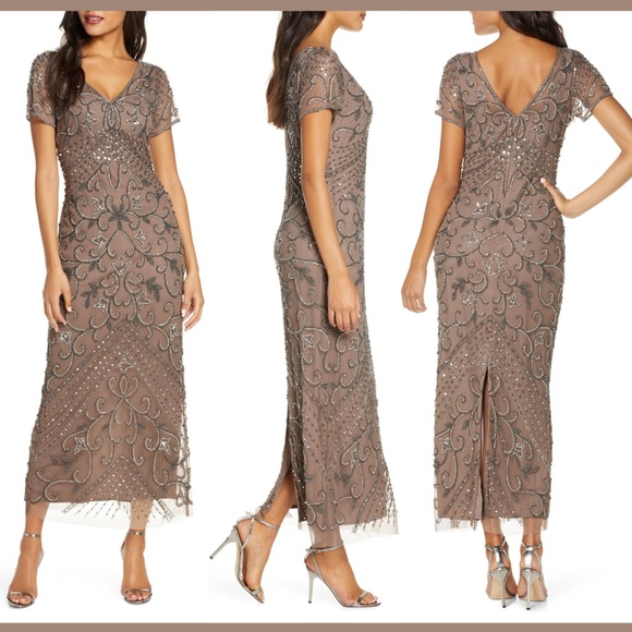 beaded longline gown pisarro nights